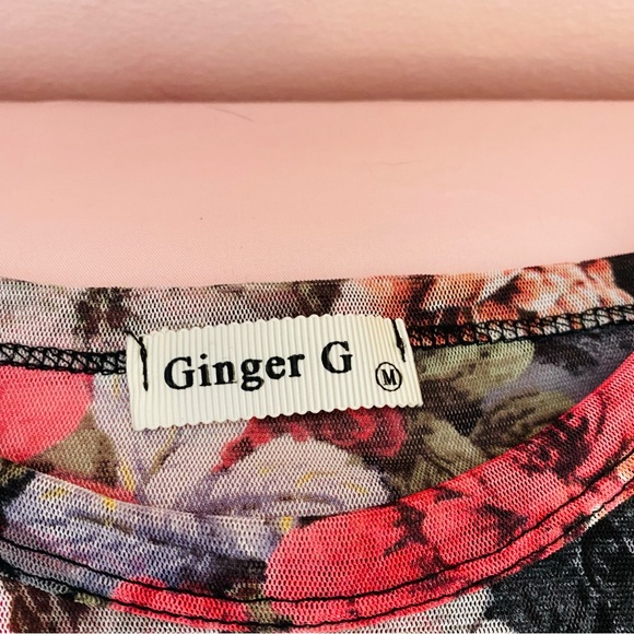 Lot Ginger G Cottagecore Romantic Sheer Floral Mesh Crop Tshirts - Picture 11 of 13
